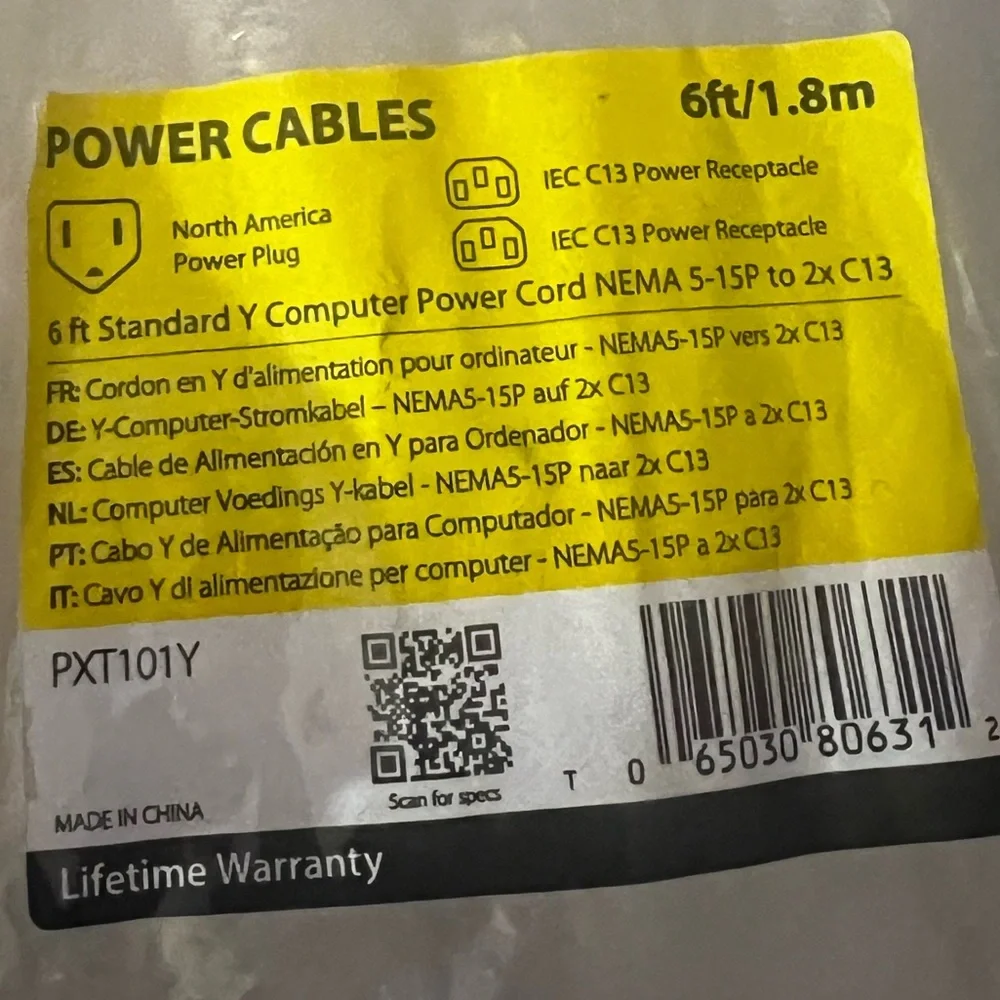 6 ft Y Computer Cables StarTech.com